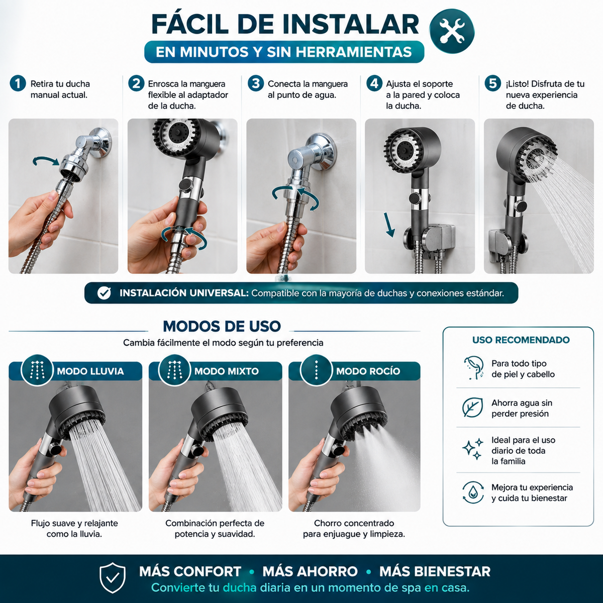ShowerMax - Hasta 260% Más Presión en tu Ducha