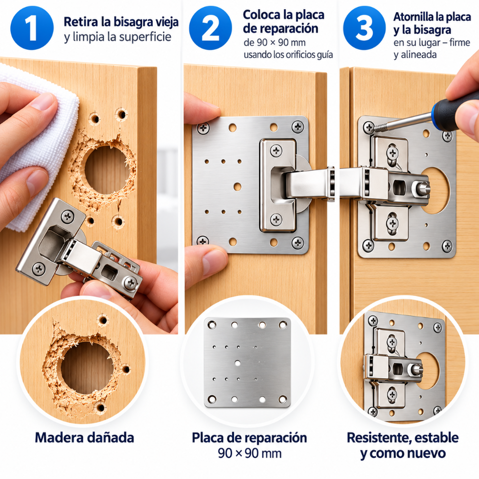 RenovaMuebles - Bisagra firme en 5 minutos