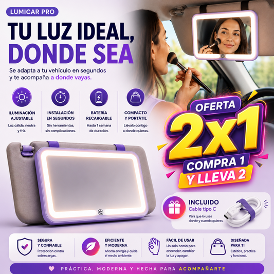LumiCar Pro - Maquillaje Perfecto en Cada Trayecto