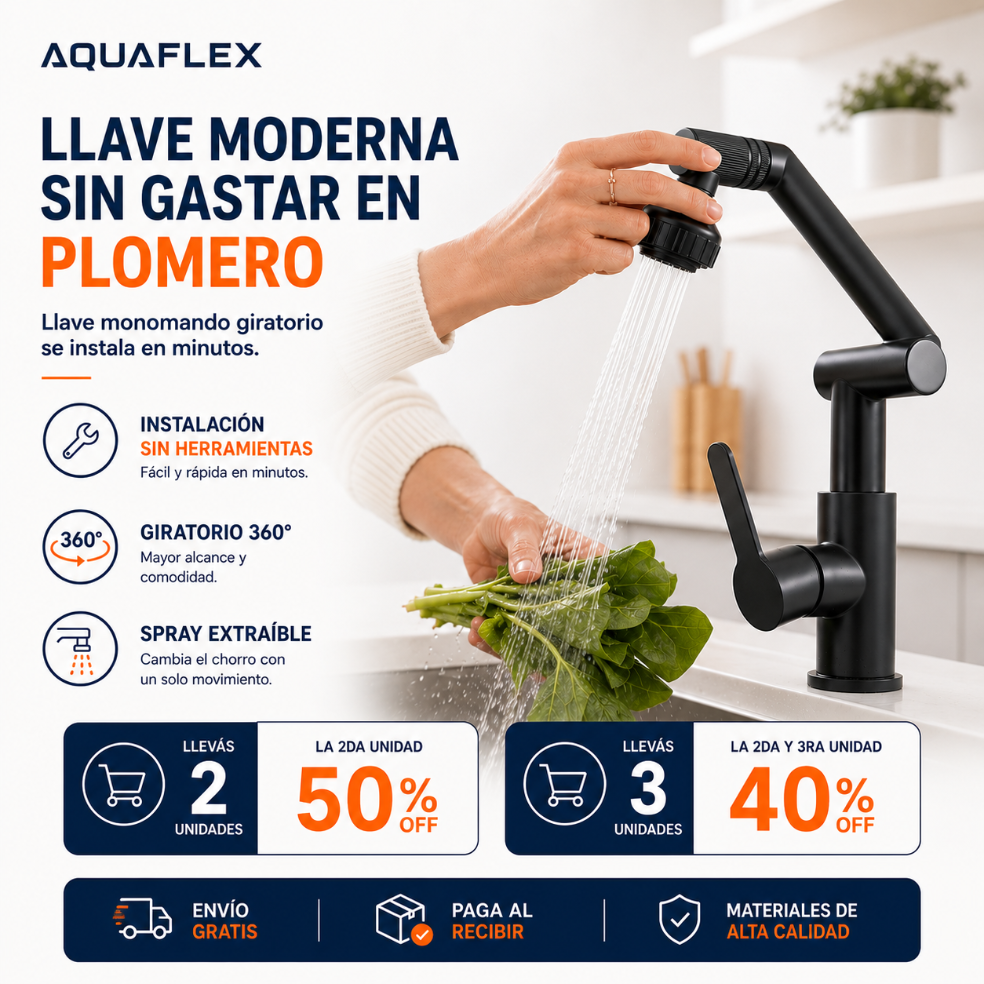 AquaFlex - Gira tu grifo hacia donde tú quieras