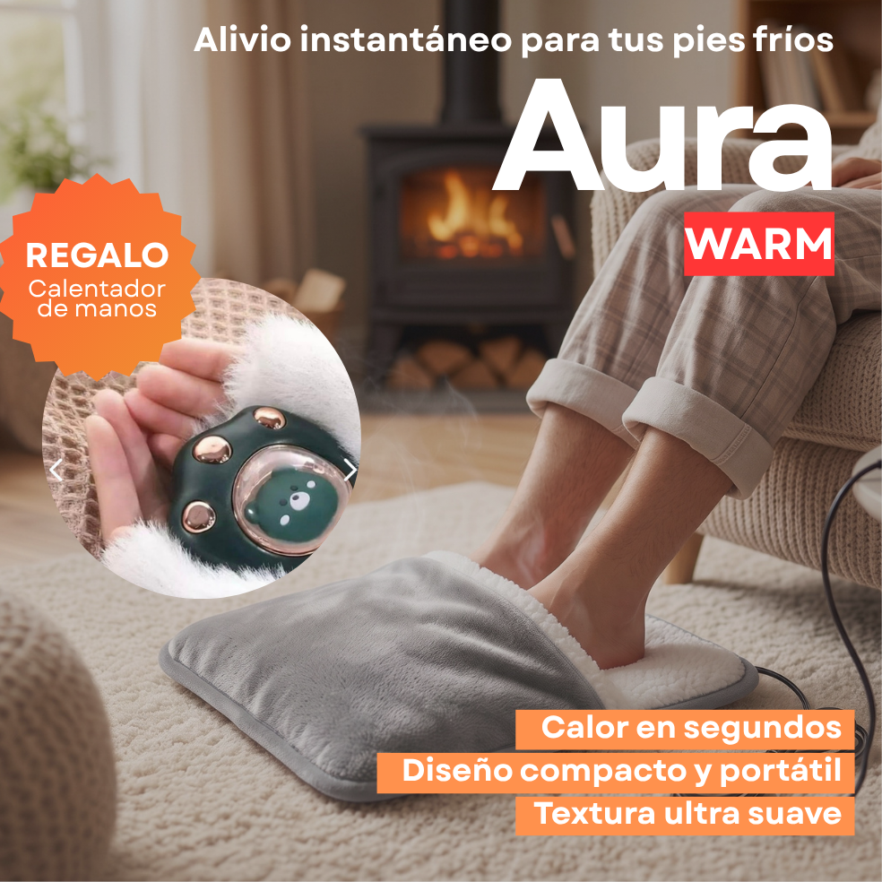 Aura Warm: Calentador de pies eléctrico + Calentador de manos Osito (DE REGALO!)