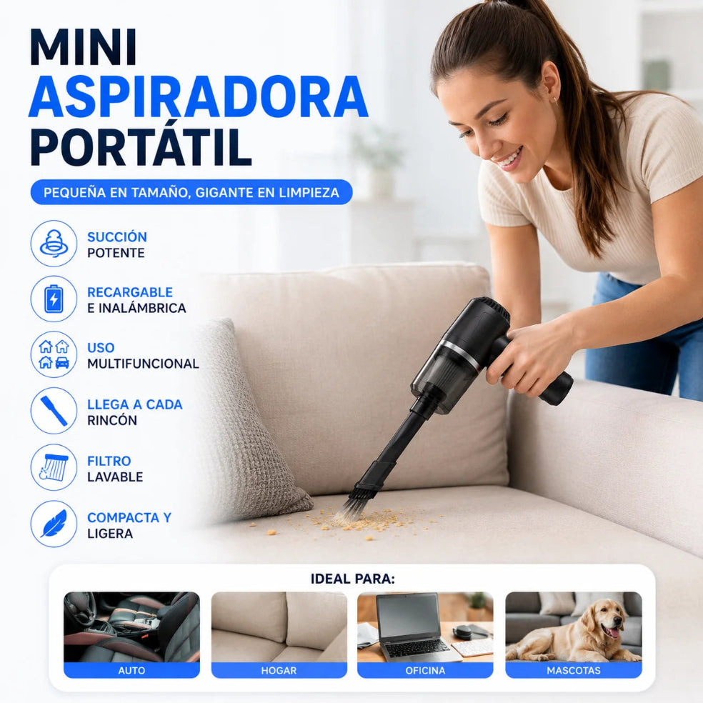 AeroClean: Aspiradora de mano (2X1)
