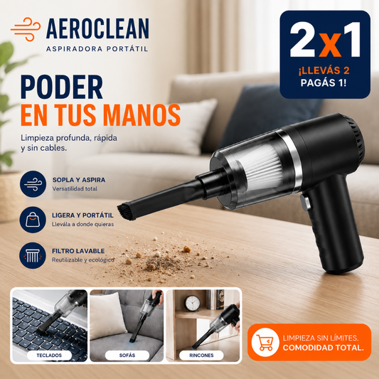 AeroClean: Aspiradora de mano (2X1)